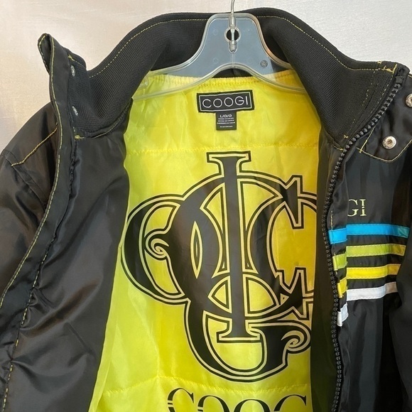NWT Vintage Coogi Black and Neon  Stripes Windbreaker Ladies LG - Picture 7 of 15
